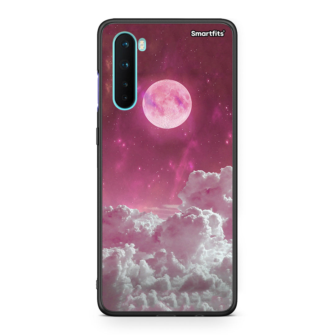 OnePlus Nord 5G Pink Moon Θήκη από τη Smartfits με σχέδιο στο πίσω μέρος και μαύρο περίβλημα | Smartphone case with colorful back and black bezels by Smartfits