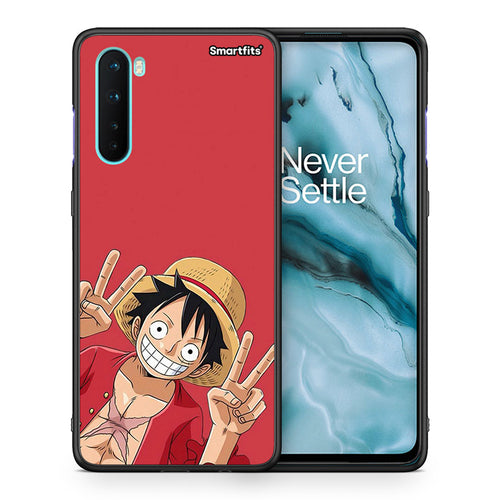 Θήκη OnePlus Nord 5G Pirate Luffy από τη Smartfits με σχέδιο στο πίσω μέρος και μαύρο περίβλημα | OnePlus Nord 5G Pirate Luffy case with colorful back and black bezels