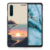 Thumbnail for Θήκη OnePlus Nord 5G Pixel Sunset από τη Smartfits με σχέδιο στο πίσω μέρος και μαύρο περίβλημα | OnePlus Nord 5G Pixel Sunset case with colorful back and black bezels