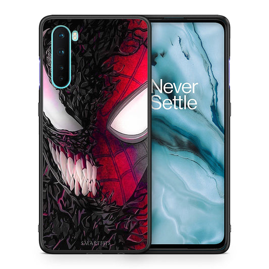 Θήκη OnePlus Nord 5G SpiderVenom PopArt από τη Smartfits με σχέδιο στο πίσω μέρος και μαύρο περίβλημα | OnePlus Nord 5G SpiderVenom PopArt case with colorful back and black bezels