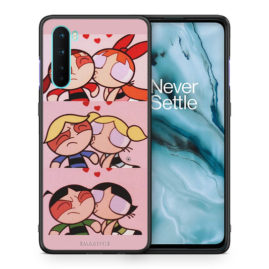 Θήκη Αγίου Βαλεντίνου OnePlus Nord 5G Puff Love από τη Smartfits με σχέδιο στο πίσω μέρος και μαύρο περίβλημα | OnePlus Nord 5G Puff Love case with colorful back and black bezels