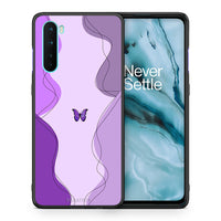 Thumbnail for Θήκη Αγίου Βαλεντίνου OnePlus Nord 5G Purple Mariposa από τη Smartfits με σχέδιο στο πίσω μέρος και μαύρο περίβλημα | OnePlus Nord 5G Purple Mariposa case with colorful back and black bezels