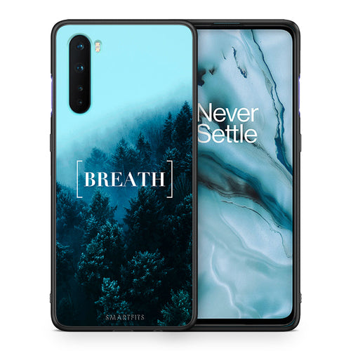 Θήκη OnePlus Nord 5G Breath Quote από τη Smartfits με σχέδιο στο πίσω μέρος και μαύρο περίβλημα | OnePlus Nord 5G Breath Quote case with colorful back and black bezels