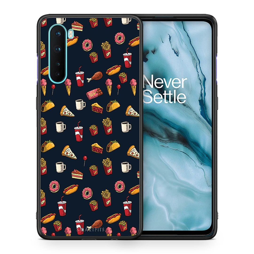 Θήκη OnePlus Nord 5G Hungry Random από τη Smartfits με σχέδιο στο πίσω μέρος και μαύρο περίβλημα | OnePlus Nord 5G Hungry Random case with colorful back and black bezels