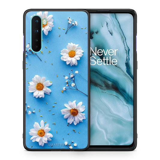 Θήκη OnePlus Nord 5G Real Daisies από τη Smartfits με σχέδιο στο πίσω μέρος και μαύρο περίβλημα | OnePlus Nord 5G Real Daisies case with colorful back and black bezels