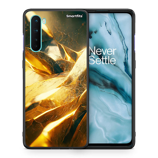 Θήκη OnePlus Nord 5G Real Gold από τη Smartfits με σχέδιο στο πίσω μέρος και μαύρο περίβλημα | OnePlus Nord 5G Real Gold case with colorful back and black bezels