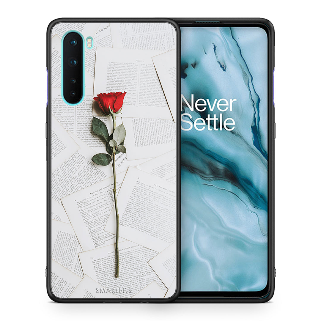 Θήκη OnePlus Nord 5G Red Rose από τη Smartfits με σχέδιο στο πίσω μέρος και μαύρο περίβλημα | OnePlus Nord 5G Red Rose case with colorful back and black bezels