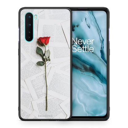 Θήκη OnePlus Nord 5G Red Rose από τη Smartfits με σχέδιο στο πίσω μέρος και μαύρο περίβλημα | OnePlus Nord 5G Red Rose case with colorful back and black bezels