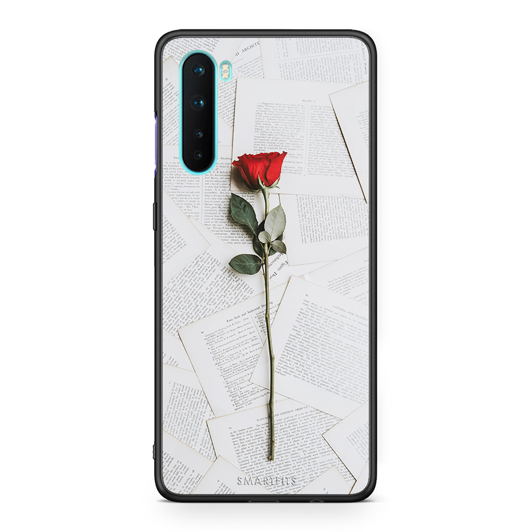 OnePlus Nord 5G Red Rose θήκη από τη Smartfits με σχέδιο στο πίσω μέρος και μαύρο περίβλημα | Smartphone case with colorful back and black bezels by Smartfits