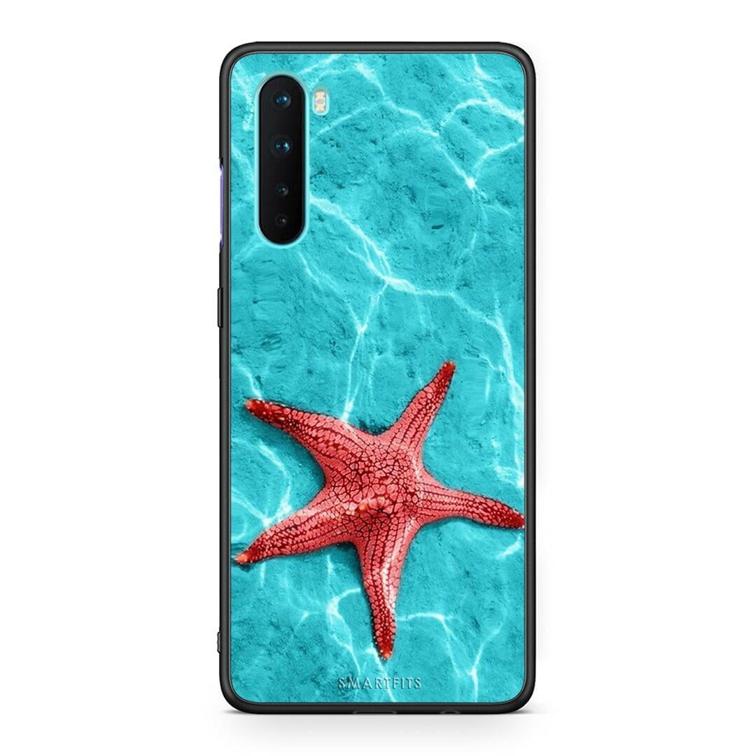 OnePlus Nord 5G Red Starfish Θήκη από τη Smartfits με σχέδιο στο πίσω μέρος και μαύρο περίβλημα | Smartphone case with colorful back and black bezels by Smartfits