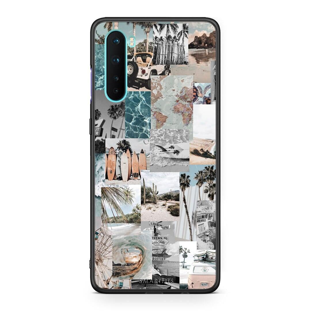 OnePlus Nord 5G Retro Beach Life Θήκη από τη Smartfits με σχέδιο στο πίσω μέρος και μαύρο περίβλημα | Smartphone case with colorful back and black bezels by Smartfits