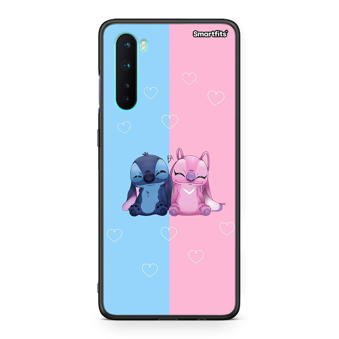 OnePlus Nord 5G Stitch And Angel θήκη από τη Smartfits με σχέδιο στο πίσω μέρος και μαύρο περίβλημα | Smartphone case with colorful back and black bezels by Smartfits