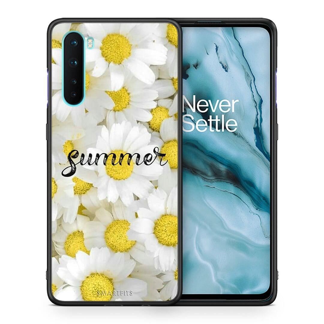 Θήκη OnePlus Nord 5G Summer Daisies από τη Smartfits με σχέδιο στο πίσω μέρος και μαύρο περίβλημα | OnePlus Nord 5G Summer Daisies case with colorful back and black bezels