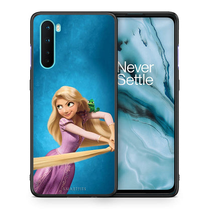 Θήκη Αγίου Βαλεντίνου OnePlus Nord 5G Tangled 2 από τη Smartfits με σχέδιο στο πίσω μέρος και μαύρο περίβλημα | OnePlus Nord 5G Tangled 2 case with colorful back and black bezels