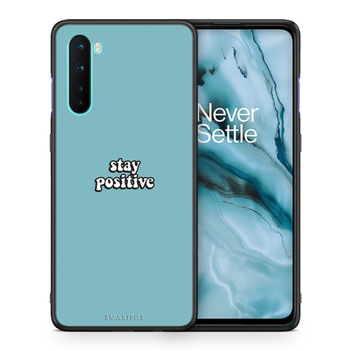 Θήκη OnePlus Nord 5G Positive Text από τη Smartfits με σχέδιο στο πίσω μέρος και μαύρο περίβλημα | OnePlus Nord 5G Positive Text case with colorful back and black bezels
