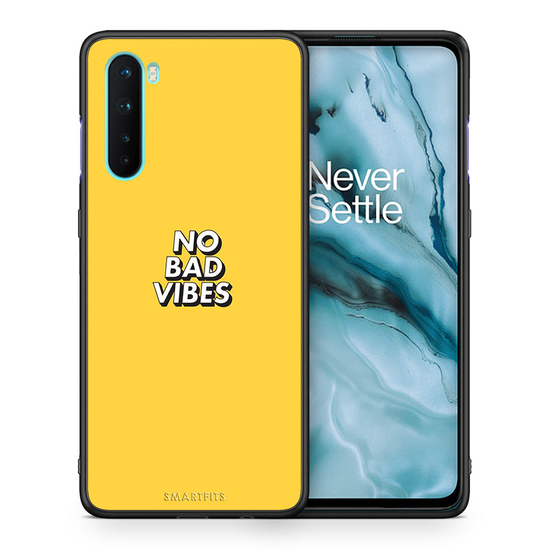 Θήκη OnePlus Nord 5G Vibes Text από τη Smartfits με σχέδιο στο πίσω μέρος και μαύρο περίβλημα | OnePlus Nord 5G Vibes Text case with colorful back and black bezels