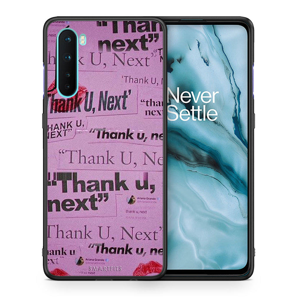 Θήκη Αγίου Βαλεντίνου OnePlus Nord 5G Thank You Next από τη Smartfits με σχέδιο στο πίσω μέρος και μαύρο περίβλημα | OnePlus Nord 5G Thank You Next case with colorful back and black bezels