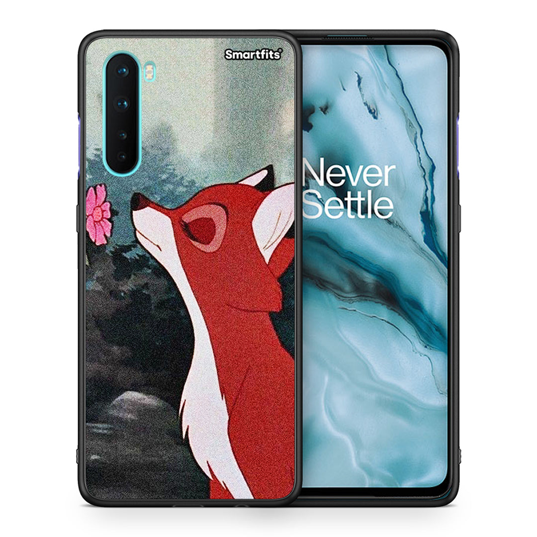 Θήκη OnePlus Nord 5G Tod And Vixey Love 2 από τη Smartfits με σχέδιο στο πίσω μέρος και μαύρο περίβλημα | OnePlus Nord 5G Tod And Vixey Love 2 case with colorful back and black bezels