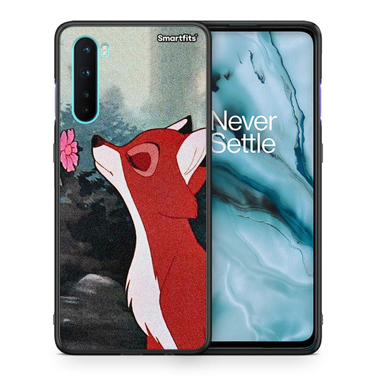 Θήκη OnePlus Nord 5G Tod And Vixey Love 2 από τη Smartfits με σχέδιο στο πίσω μέρος και μαύρο περίβλημα | OnePlus Nord 5G Tod And Vixey Love 2 case with colorful back and black bezels