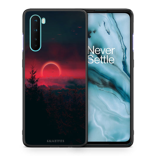 Θήκη OnePlus Nord 5G Sunset Tropic από τη Smartfits με σχέδιο στο πίσω μέρος και μαύρο περίβλημα | OnePlus Nord 5G Sunset Tropic case with colorful back and black bezels