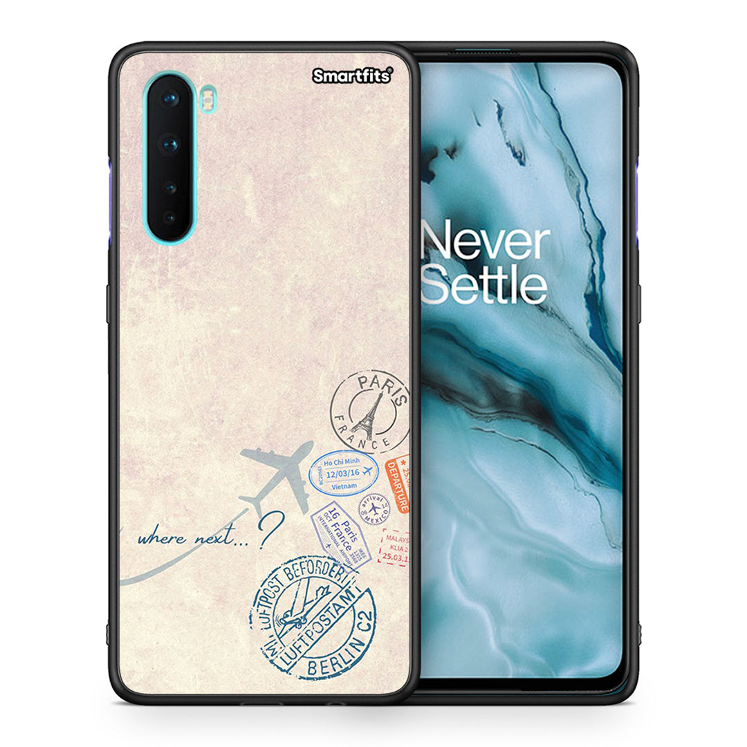 Θήκη OnePlus Nord 5G Where Next από τη Smartfits με σχέδιο στο πίσω μέρος και μαύρο περίβλημα | OnePlus Nord 5G Where Next case with colorful back and black bezels