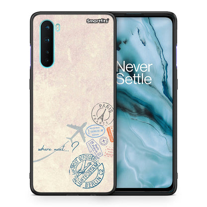 Θήκη OnePlus Nord 5G Where Next από τη Smartfits με σχέδιο στο πίσω μέρος και μαύρο περίβλημα | OnePlus Nord 5G Where Next case with colorful back and black bezels