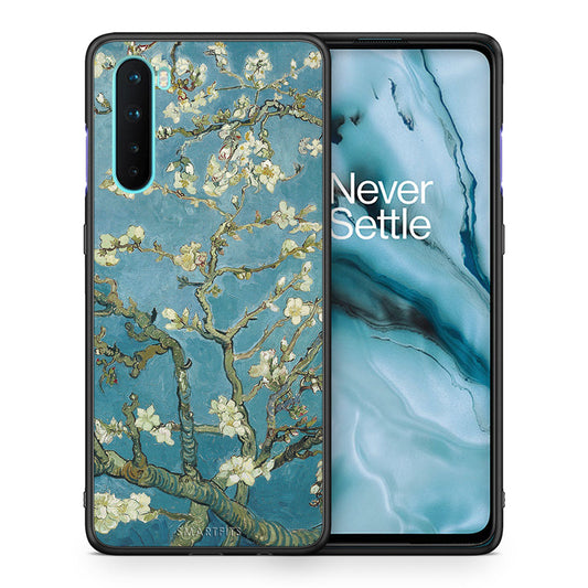 Θήκη OnePlus Nord 5G White Blossoms από τη Smartfits με σχέδιο στο πίσω μέρος και μαύρο περίβλημα | OnePlus Nord 5G White Blossoms case with colorful back and black bezels