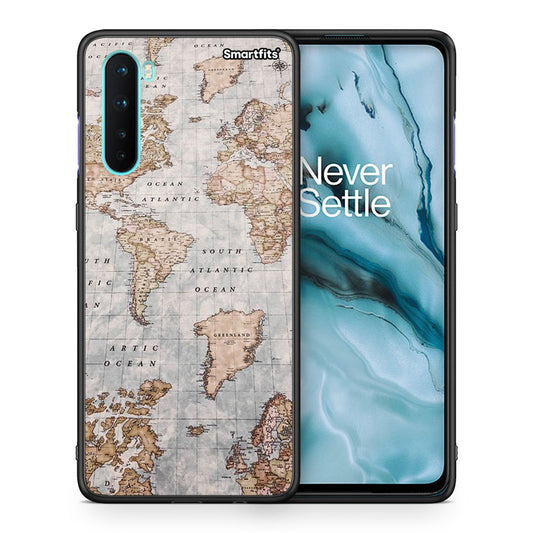 Θήκη OnePlus Nord 5G World Map από τη Smartfits με σχέδιο στο πίσω μέρος και μαύρο περίβλημα | OnePlus Nord 5G World Map case with colorful back and black bezels