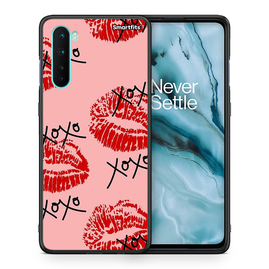 Θήκη OnePlus Nord 5G XOXO Lips από τη Smartfits με σχέδιο στο πίσω μέρος και μαύρο περίβλημα | OnePlus Nord 5G XOXO Lips case with colorful back and black bezels