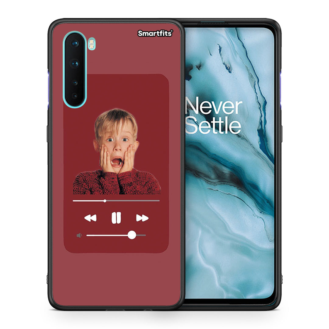 Θήκη OnePlus Nord 5G Xmas Alone Music από τη Smartfits με σχέδιο στο πίσω μέρος και μαύρο περίβλημα | OnePlus Nord 5G Xmas Alone Music case with colorful back and black bezels