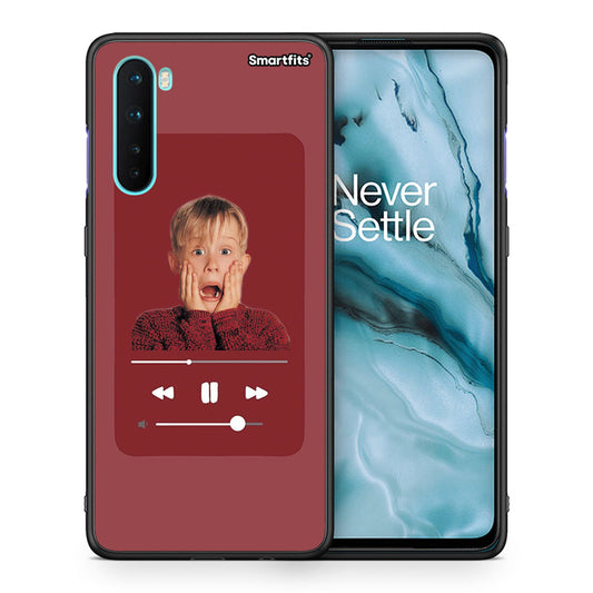 Θήκη OnePlus Nord 5G Xmas Alone Music από τη Smartfits με σχέδιο στο πίσω μέρος και μαύρο περίβλημα | OnePlus Nord 5G Xmas Alone Music case with colorful back and black bezels