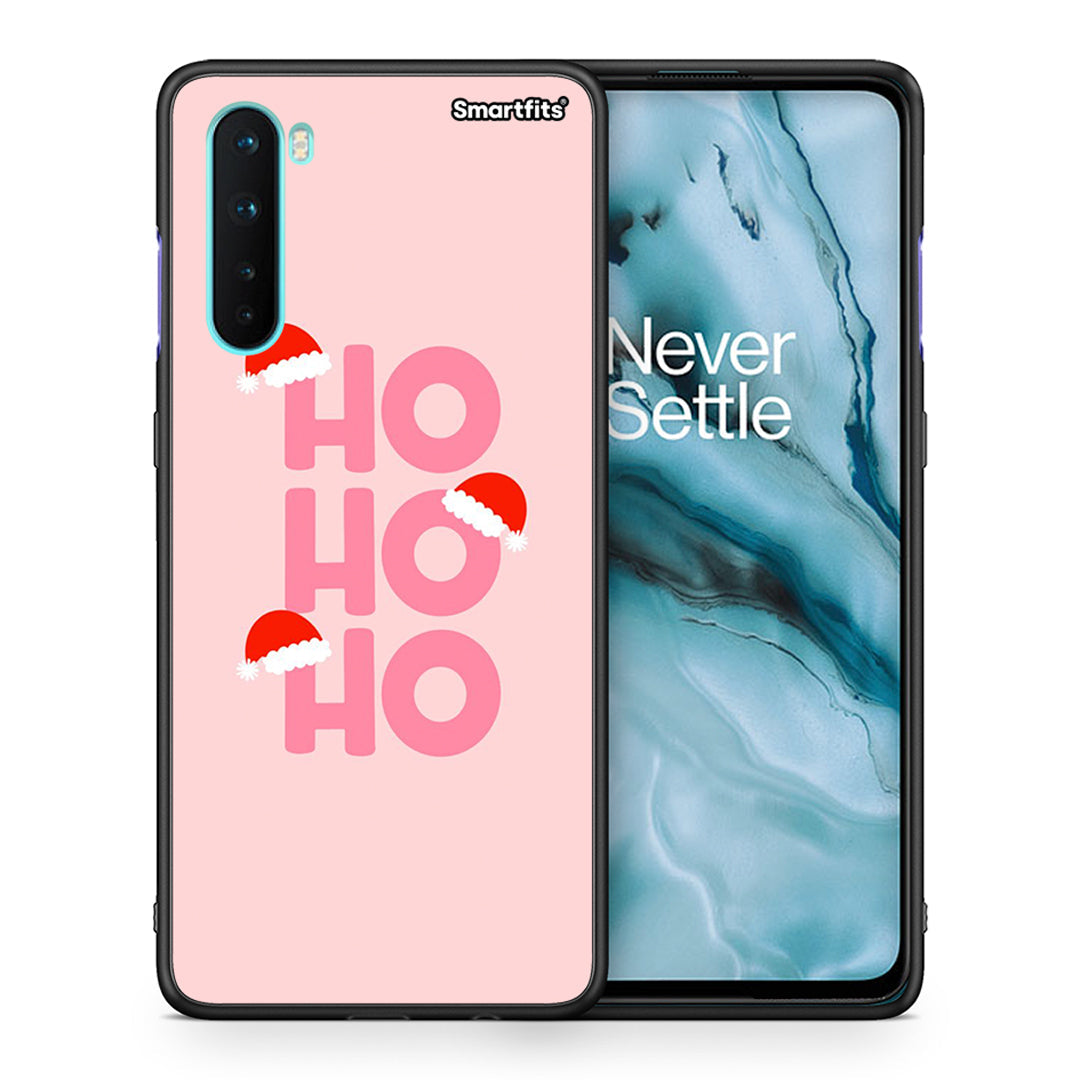Θήκη OnePlus Nord 5G Xmas Ho Ho Ho από τη Smartfits με σχέδιο στο πίσω μέρος και μαύρο περίβλημα | OnePlus Nord 5G Xmas Ho Ho Ho case with colorful back and black bezels
