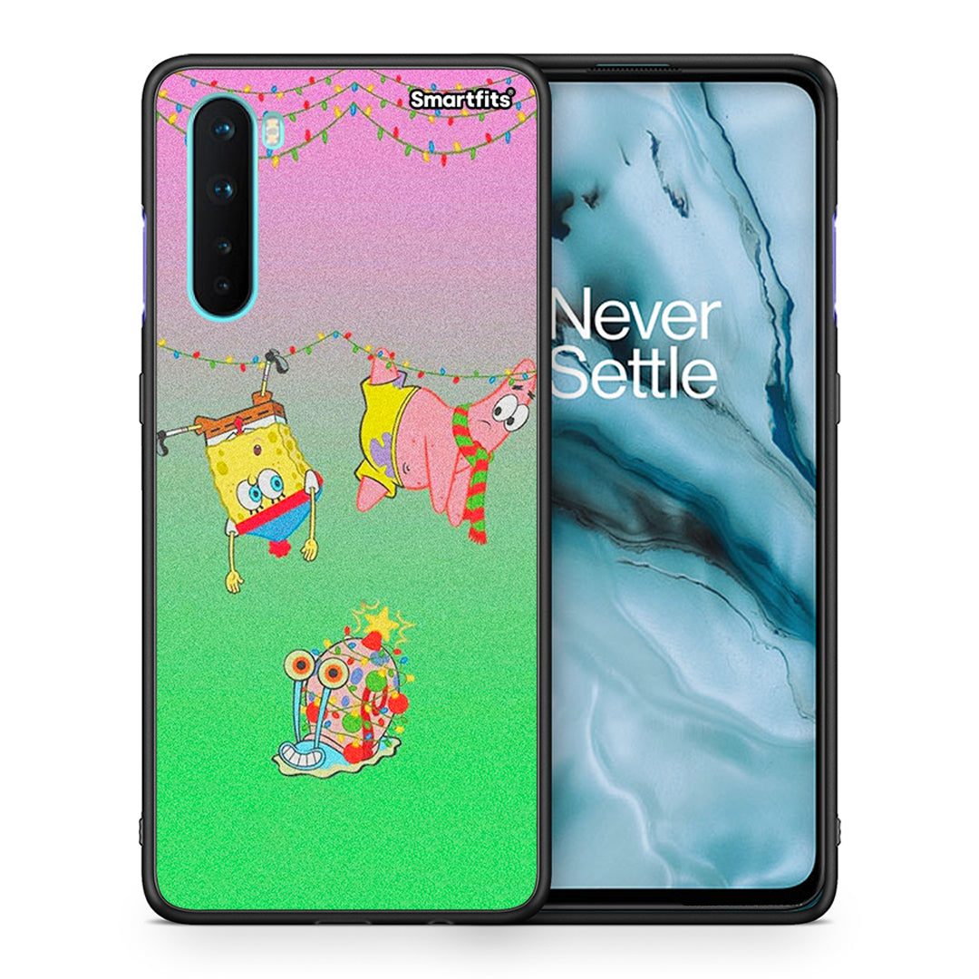 Θήκη OnePlus Nord 5G Xmas Lights από τη Smartfits με σχέδιο στο πίσω μέρος και μαύρο περίβλημα | OnePlus Nord 5G Xmas Lights case with colorful back and black bezels