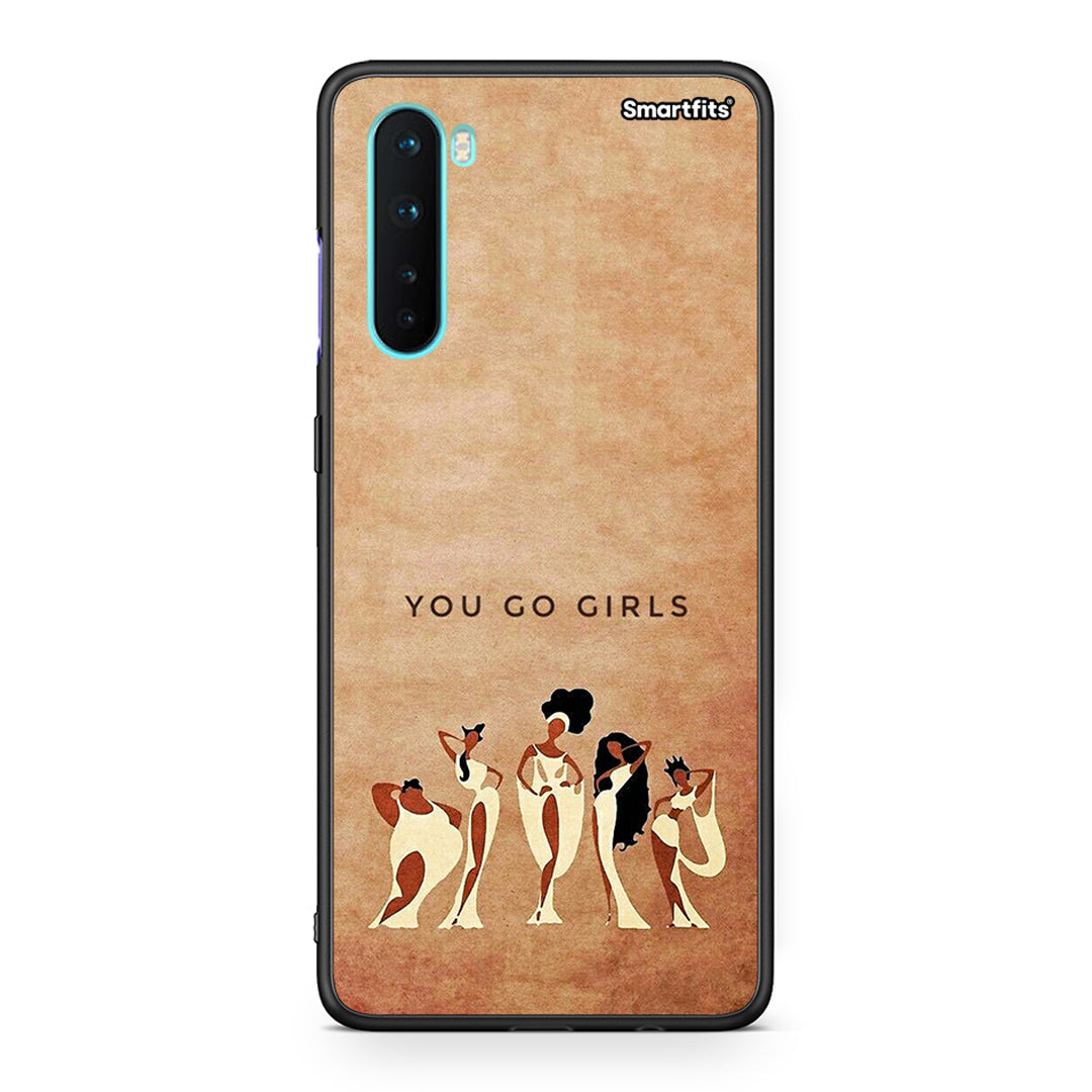 OnePlus Nord 5G You Go Girl θήκη από τη Smartfits με σχέδιο στο πίσω μέρος και μαύρο περίβλημα | Smartphone case with colorful back and black bezels by Smartfits