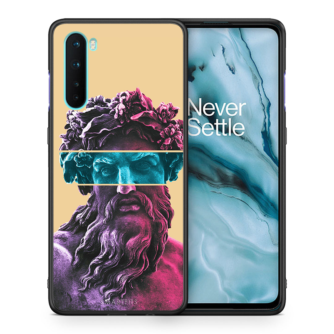 Θήκη Αγίου Βαλεντίνου OnePlus Nord 5G Zeus Art από τη Smartfits με σχέδιο στο πίσω μέρος και μαύρο περίβλημα | OnePlus Nord 5G Zeus Art case with colorful back and black bezels