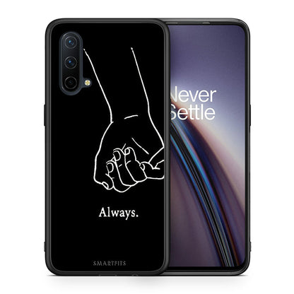 Θήκη Αγίου Βαλεντίνου OnePlus Nord CE 5G Always & Forever 1 από τη Smartfits με σχέδιο στο πίσω μέρος και μαύρο περίβλημα | OnePlus Nord CE 5G Always & Forever 1 case with colorful back and black bezels