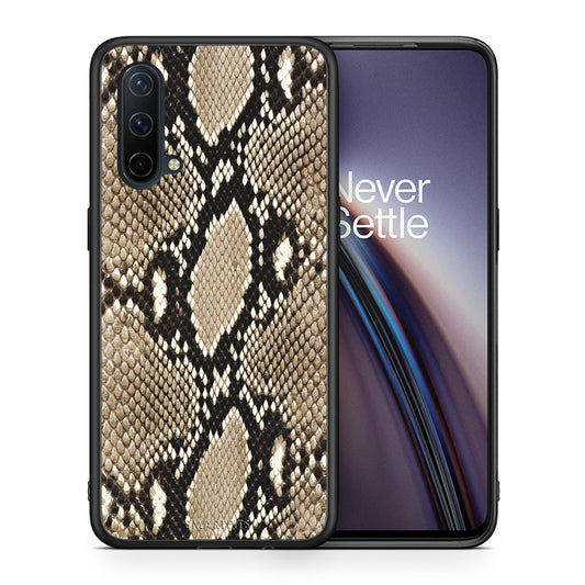 Θήκη OnePlus Nord CE 5G Fashion Snake Animal από τη Smartfits με σχέδιο στο πίσω μέρος και μαύρο περίβλημα | OnePlus Nord CE 5G Fashion Snake Animal case with colorful back and black bezels