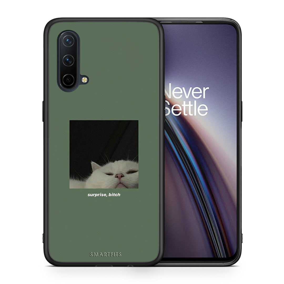 Θήκη OnePlus Nord CE 5G Bitch Surprise από τη Smartfits με σχέδιο στο πίσω μέρος και μαύρο περίβλημα | OnePlus Nord CE 5G Bitch Surprise case with colorful back and black bezels