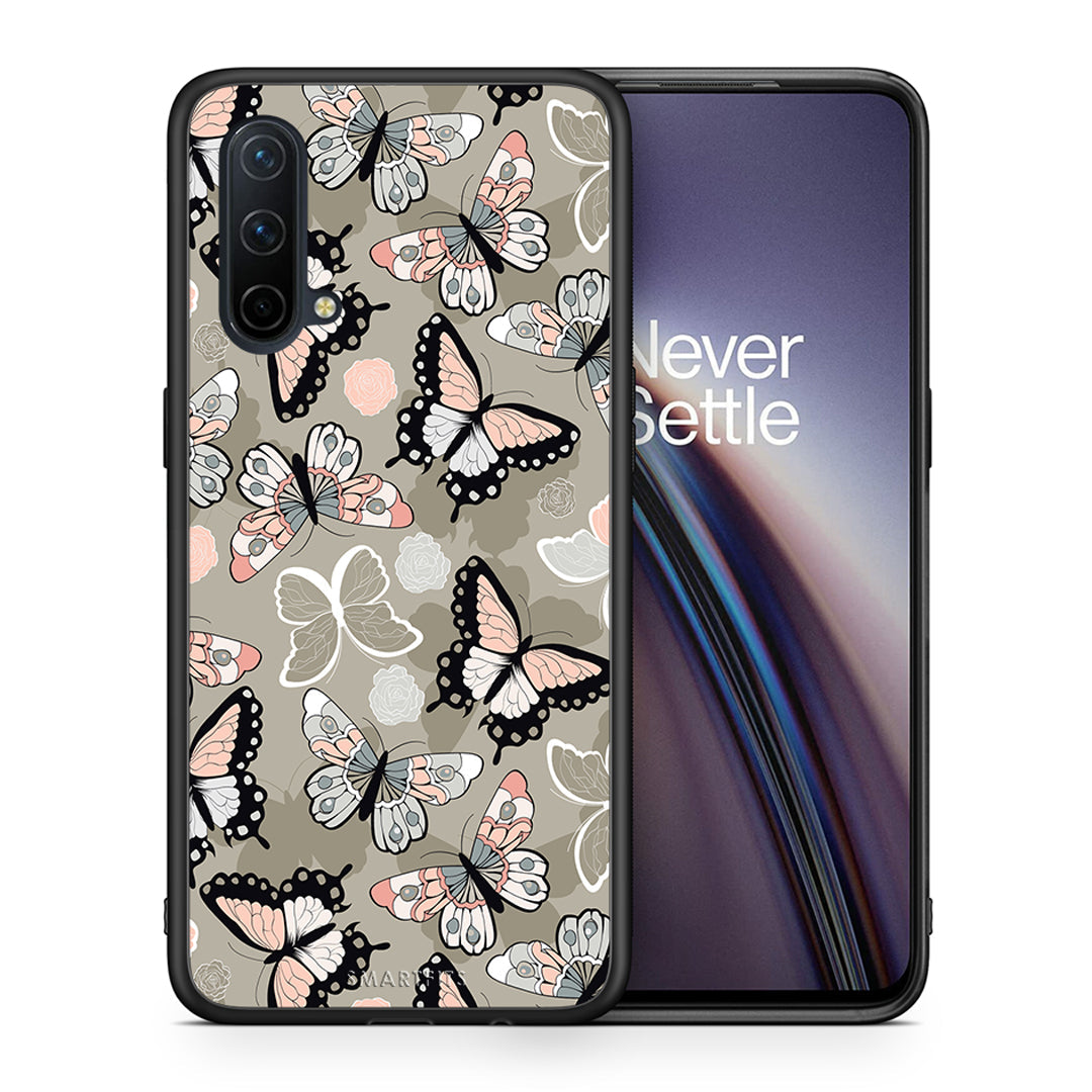 Θήκη OnePlus Nord CE 5G Butterflies Boho από τη Smartfits με σχέδιο στο πίσω μέρος και μαύρο περίβλημα | OnePlus Nord CE 5G Butterflies Boho case with colorful back and black bezels