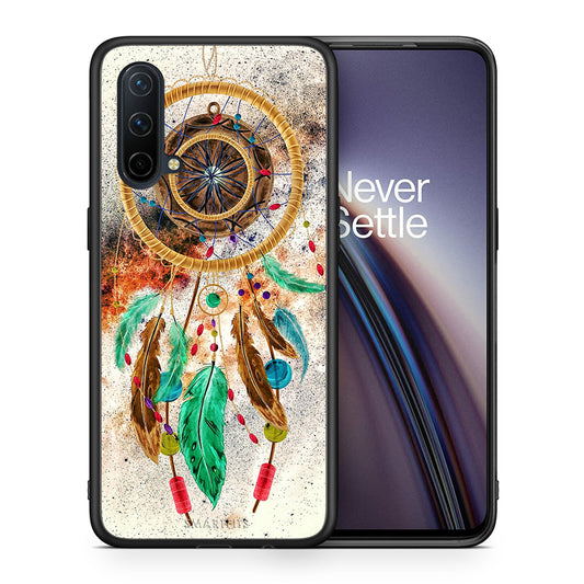 Θήκη OnePlus Nord CE 5G DreamCatcher Boho από τη Smartfits με σχέδιο στο πίσω μέρος και μαύρο περίβλημα | OnePlus Nord CE 5G DreamCatcher Boho case with colorful back and black bezels