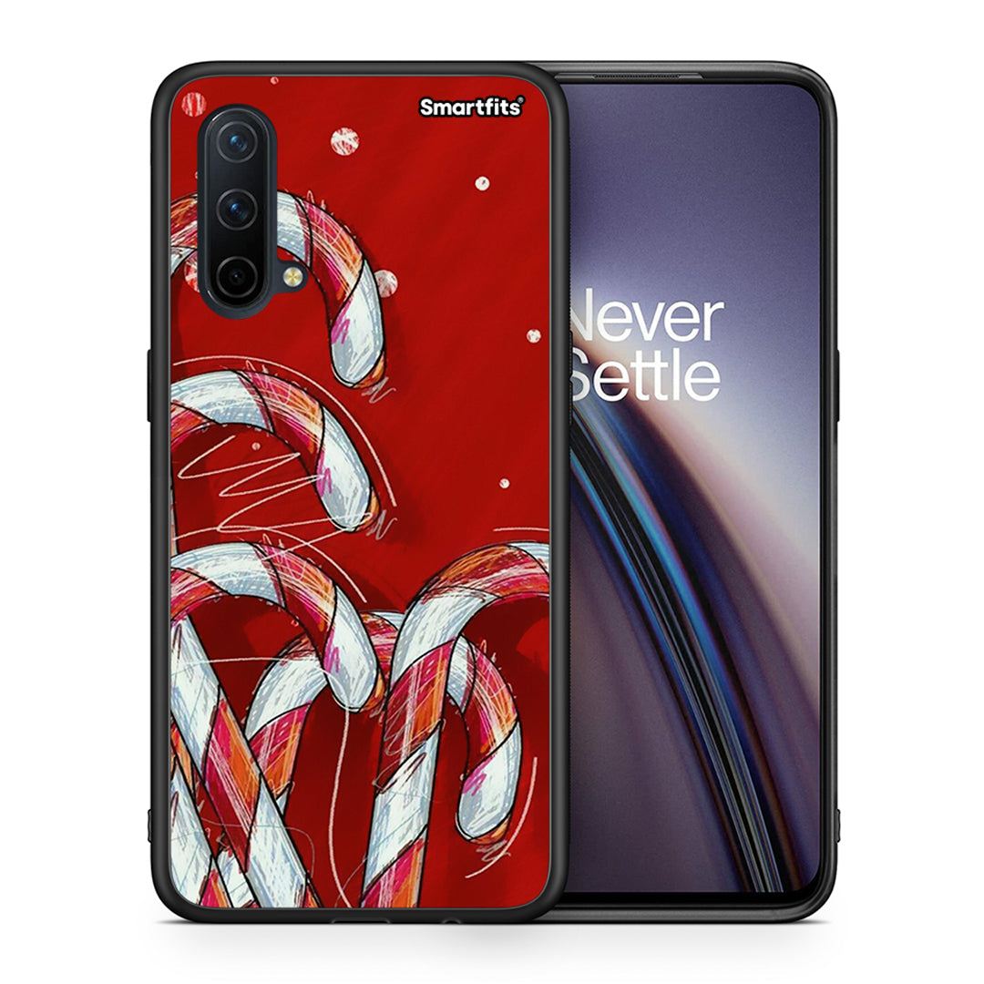 Θήκη OnePlus Nord CE 5G Candy Cane από τη Smartfits με σχέδιο στο πίσω μέρος και μαύρο περίβλημα | OnePlus Nord CE 5G Candy Cane case with colorful back and black bezels