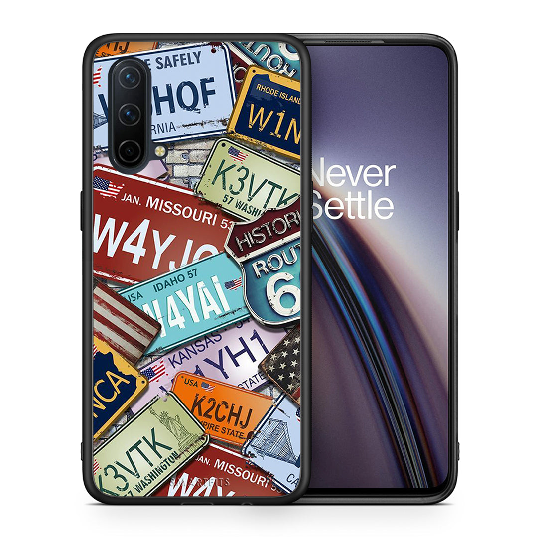 Θήκη OnePlus Nord CE 5G Car Plates από τη Smartfits με σχέδιο στο πίσω μέρος και μαύρο περίβλημα | OnePlus Nord CE 5G Car Plates case with colorful back and black bezels