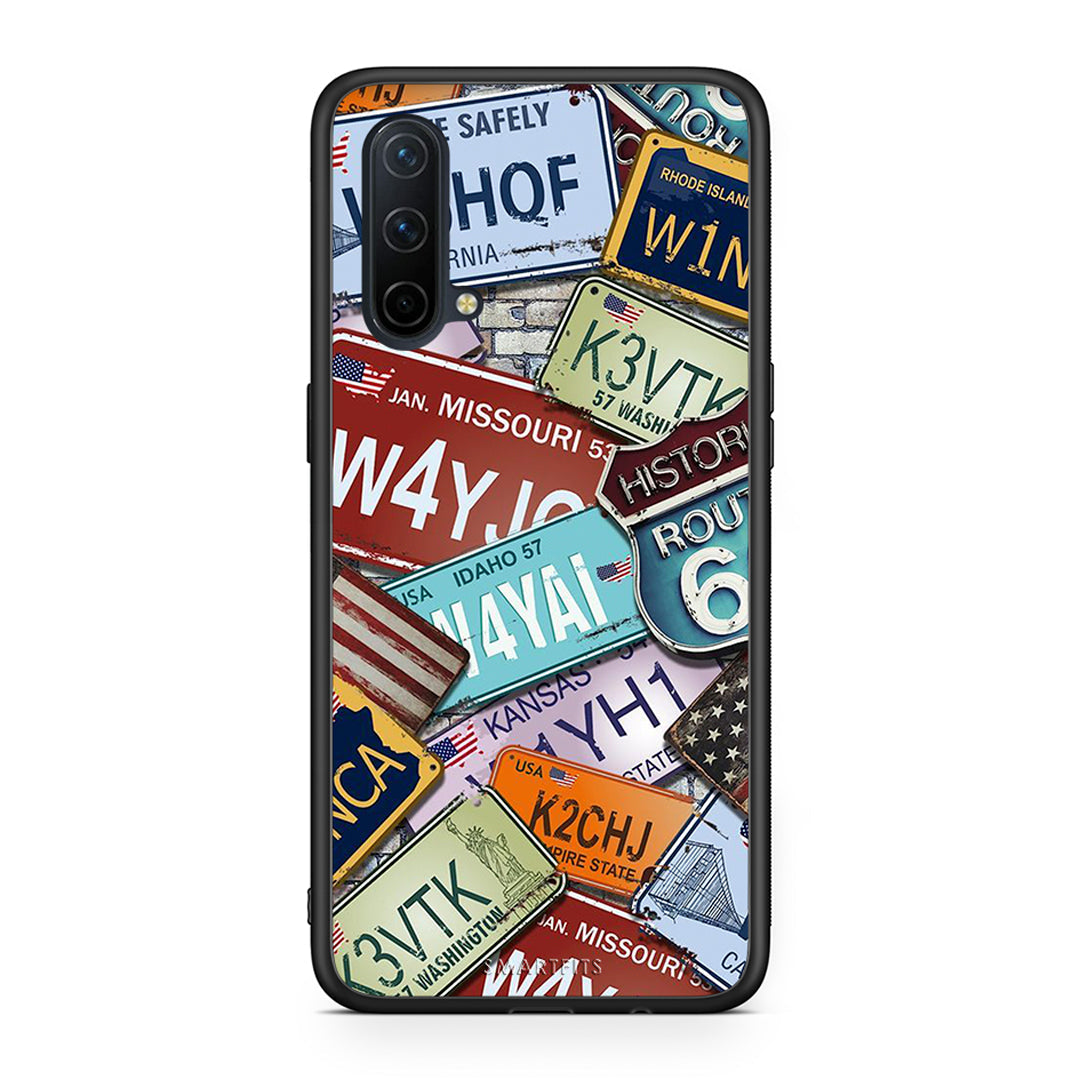 OnePlus Nord CE 5G Car Plates θήκη από τη Smartfits με σχέδιο στο πίσω μέρος και μαύρο περίβλημα | Smartphone case with colorful back and black bezels by Smartfits