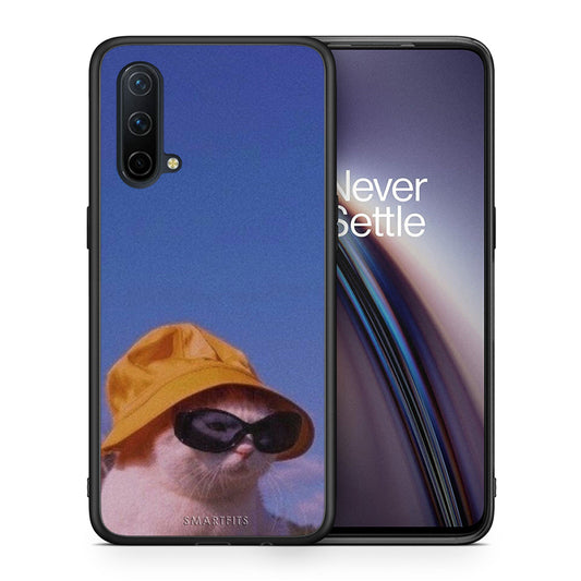 Θήκη OnePlus Nord CE 5G Cat Diva από τη Smartfits με σχέδιο στο πίσω μέρος και μαύρο περίβλημα | OnePlus Nord CE 5G Cat Diva case with colorful back and black bezels