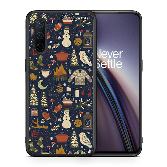 Θήκη OnePlus Nord CE 5G Christmas Elements από τη Smartfits με σχέδιο στο πίσω μέρος και μαύρο περίβλημα | OnePlus Nord CE 5G Christmas Elements case with colorful back and black bezels