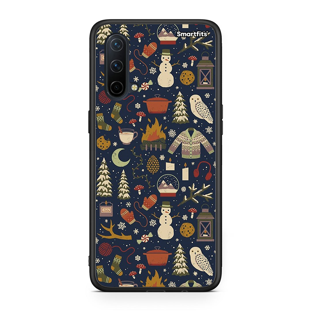 OnePlus Nord CE 5G Christmas Elements θήκη από τη Smartfits με σχέδιο στο πίσω μέρος και μαύρο περίβλημα | Smartphone case with colorful back and black bezels by Smartfits