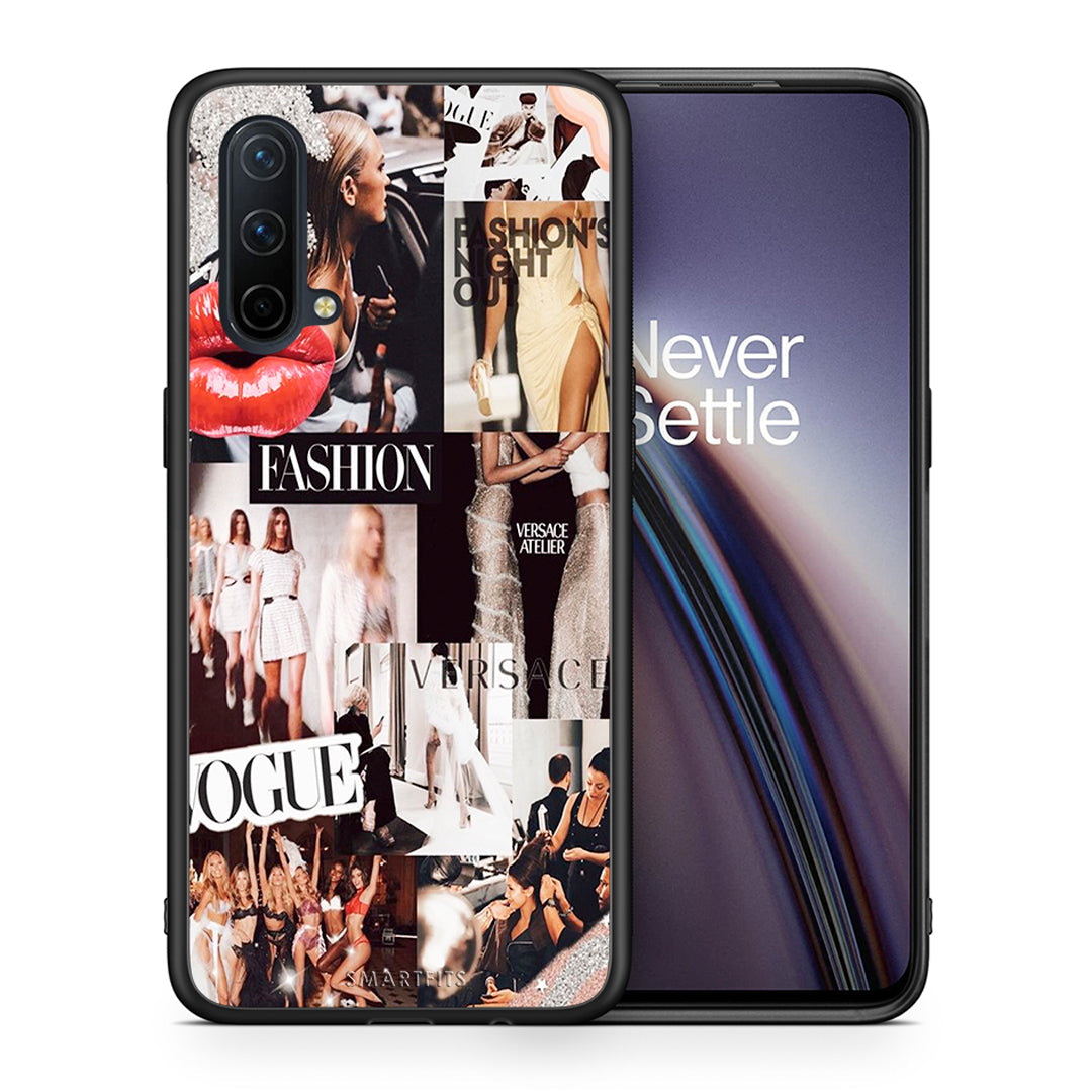 Θήκη Αγίου Βαλεντίνου OnePlus Nord CE 5G Collage Fashion από τη Smartfits με σχέδιο στο πίσω μέρος και μαύρο περίβλημα | OnePlus Nord CE 5G Collage Fashion case with colorful back and black bezels