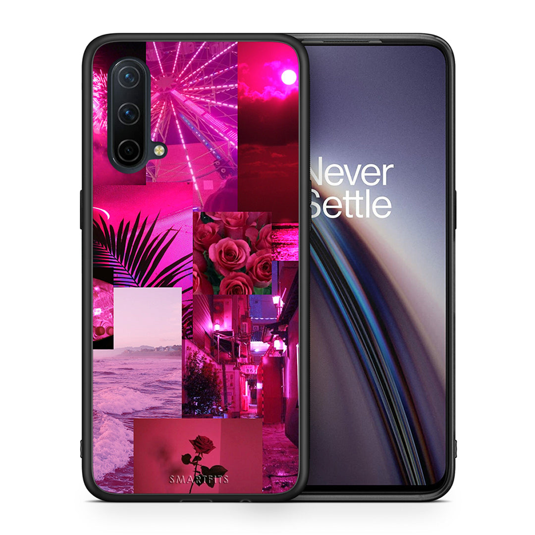 Θήκη Αγίου Βαλεντίνου OnePlus Nord CE 5G Collage Red Roses από τη Smartfits με σχέδιο στο πίσω μέρος και μαύρο περίβλημα | OnePlus Nord CE 5G Collage Red Roses case with colorful back and black bezels