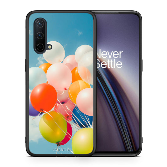 Θήκη OnePlus Nord CE 5G Colorful Balloons από τη Smartfits με σχέδιο στο πίσω μέρος και μαύρο περίβλημα | OnePlus Nord CE 5G Colorful Balloons case with colorful back and black bezels