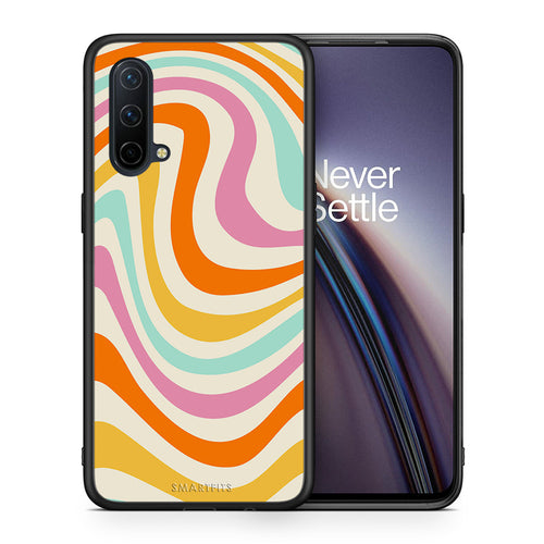 Θήκη OnePlus Nord CE 5G Colourful Waves από τη Smartfits με σχέδιο στο πίσω μέρος και μαύρο περίβλημα | OnePlus Nord CE 5G Colourful Waves case with colorful back and black bezels
